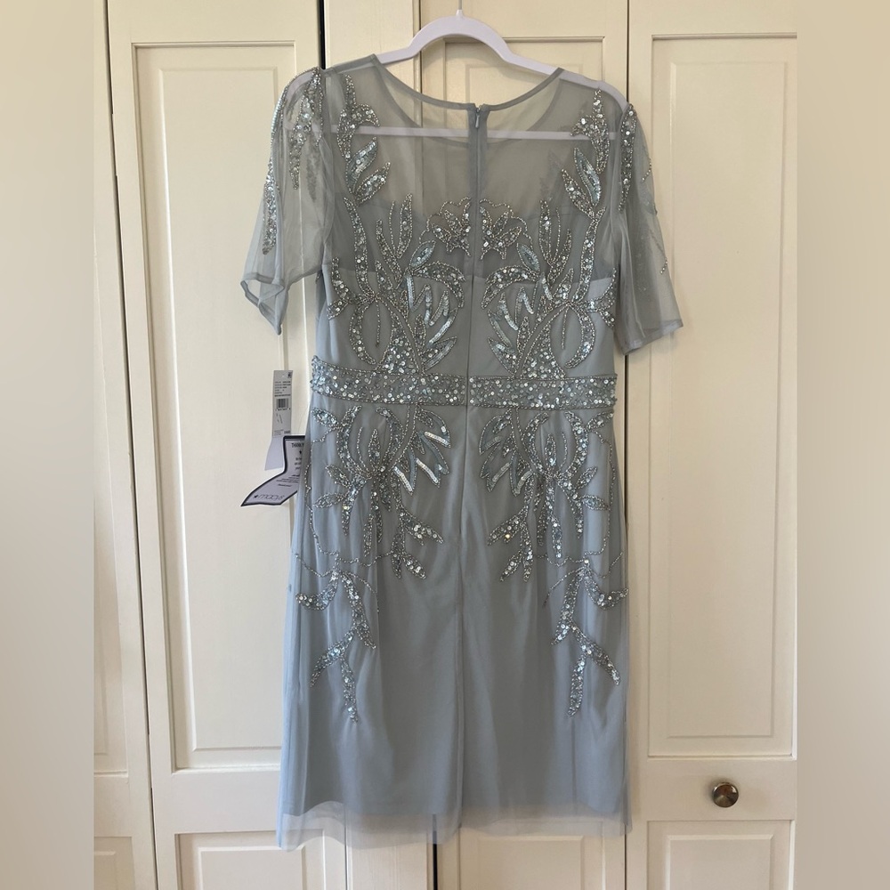 Adrianna Papell Frosted Sage Embellished Dress - Picture 7 of 8